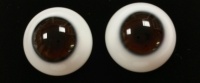 Tinks EBONY BROWN Lauscha Flat Back Solid Crystal Glass Eyes